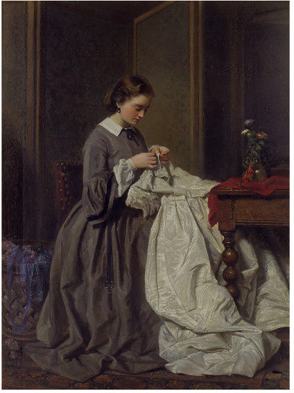 The Seamstress by Charles Baugniet,. (1.814-1.886) 1.858. V&A.