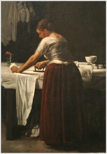 François Bonvin (1817-1887). Mujer planchando
