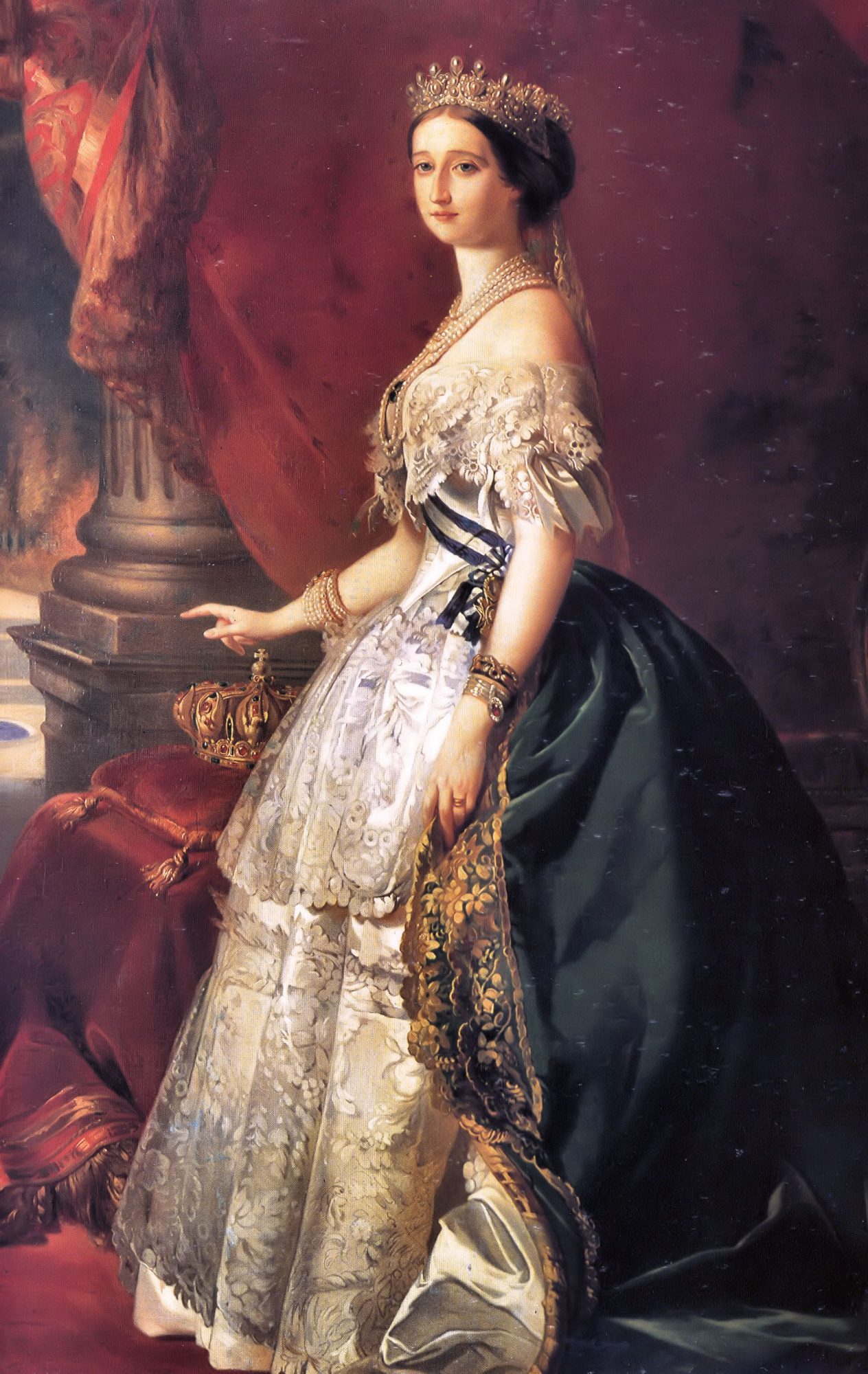 Emperatriz Eugenia de Francia con vestido de Worth y retratada por Winter.. Ca. 1853. 